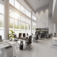 Modern,Office,Building,Interior.,3d,Rendering,Concept